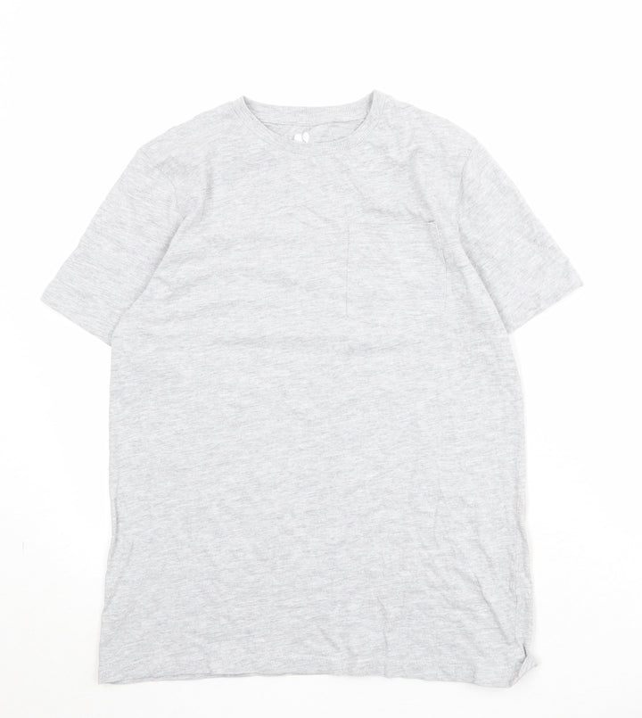 Very Boys Grey 100% Cotton Pullover T-Shirt Size 14 Years Crew Neck Pullover