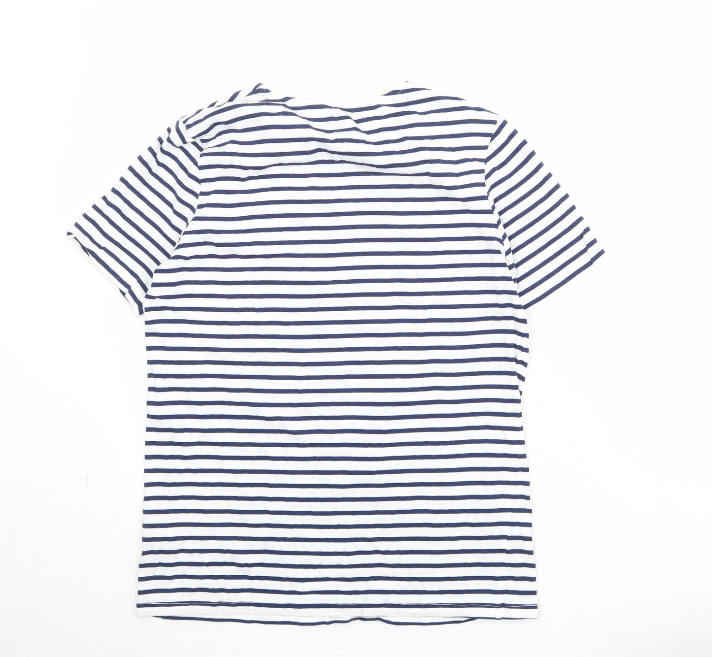 Very Boys Blue Striped 100% Cotton Pullover T-Shirt Size 14 Years Crew Neck Pullover