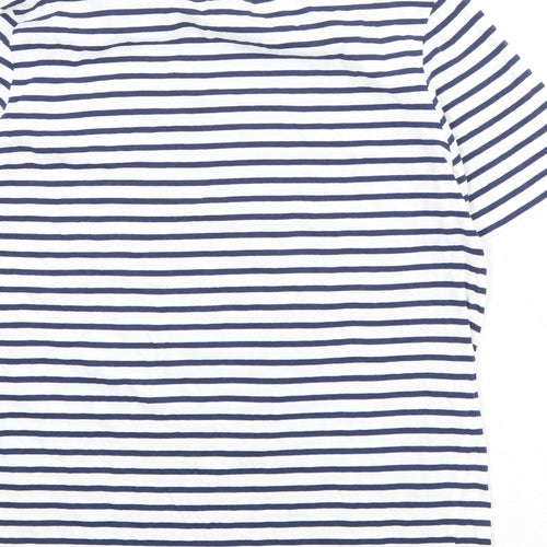 Very Boys Blue Striped 100% Cotton Pullover T-Shirt Size 14 Years Crew Neck Pullover