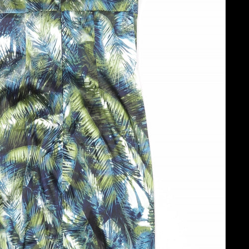 London Times Womens Multicoloured Geometric Polyester Shift Size 10 Square Neck Zip