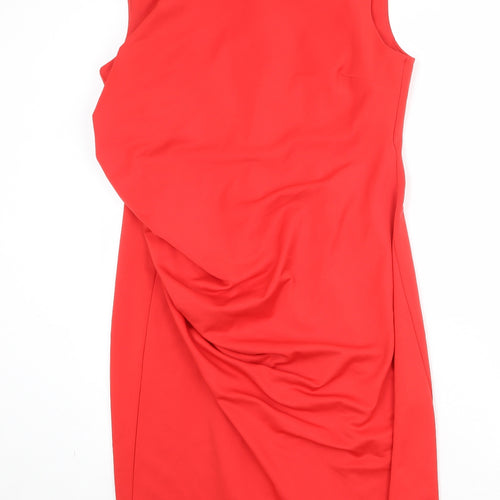 Together Womens Red Polyester Shift Size 20 Round Neck Zip