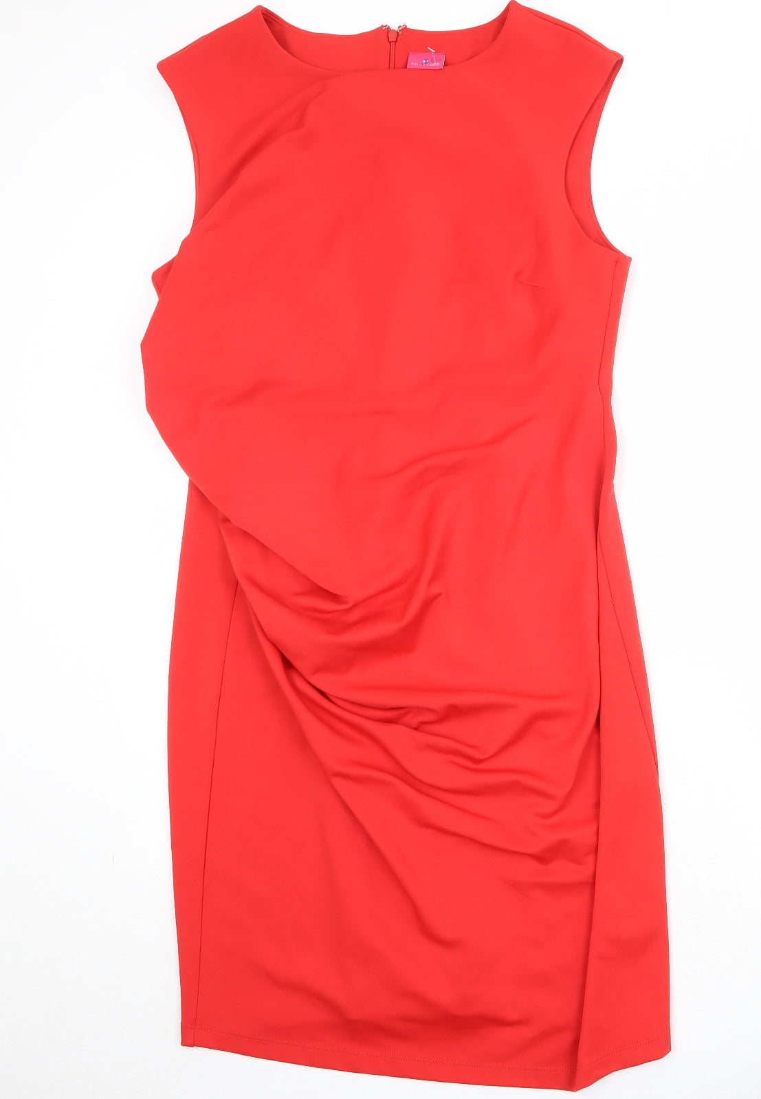 Together Womens Red Polyester Shift Size 20 Round Neck Zip