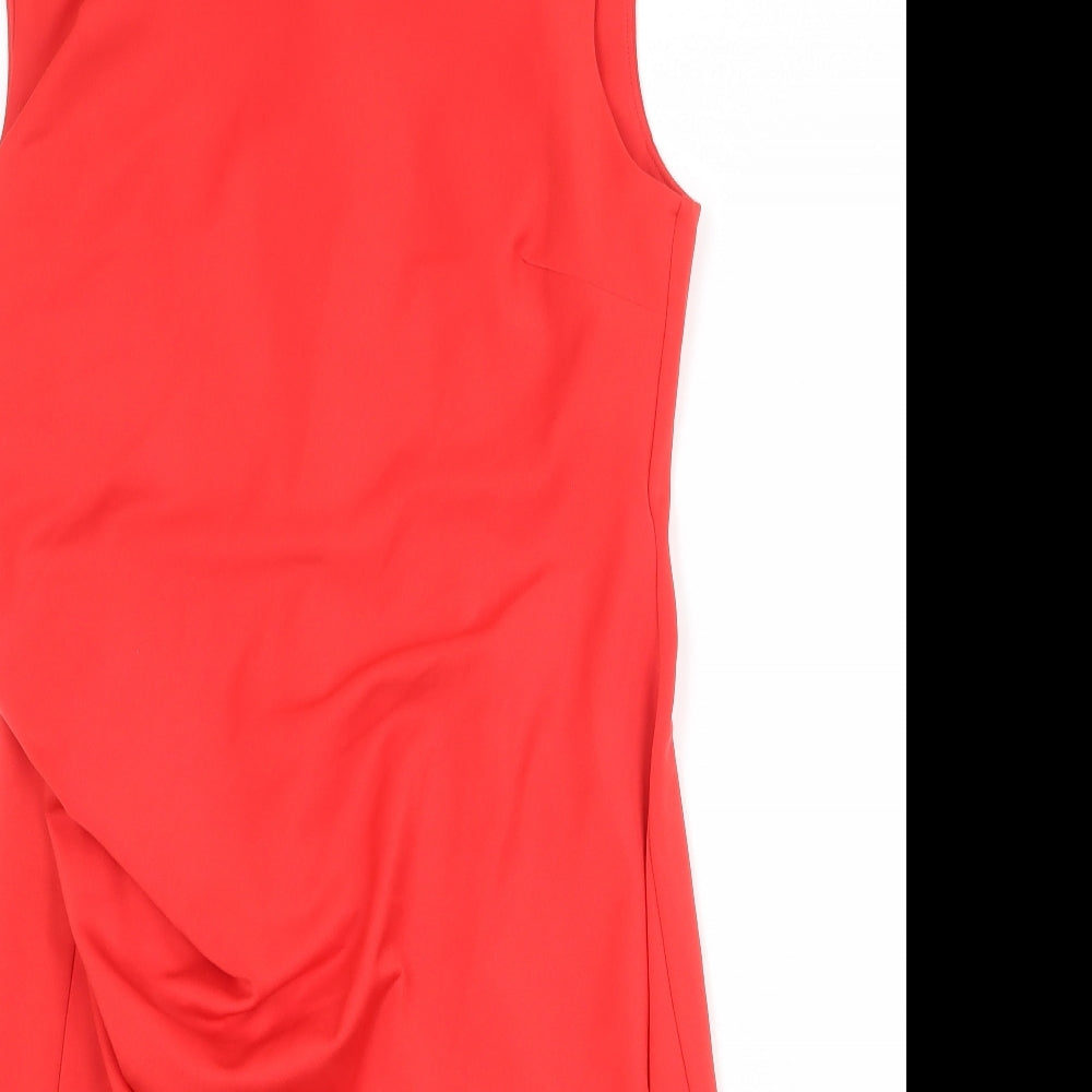 Together Womens Red Polyester Shift Size 20 Round Neck Zip
