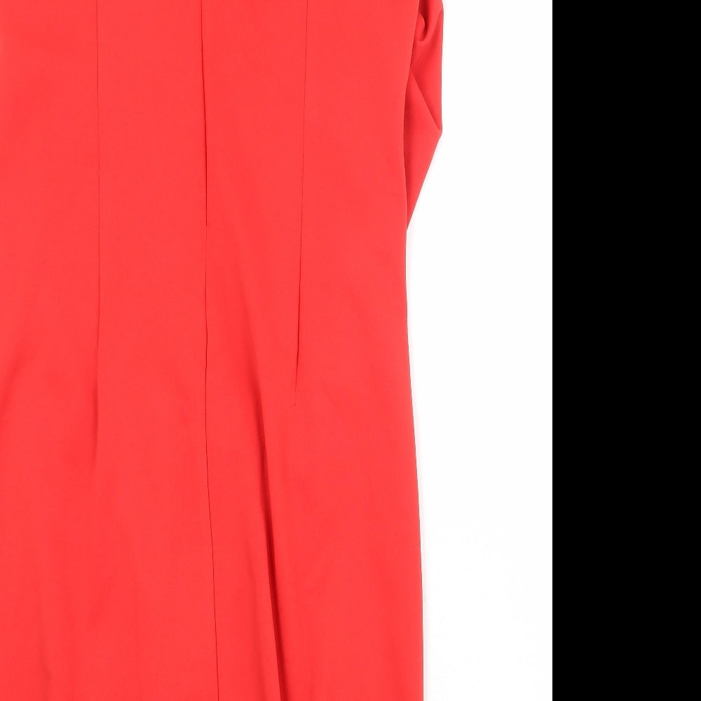 Together Womens Red Polyester Shift Size 20 Round Neck Zip