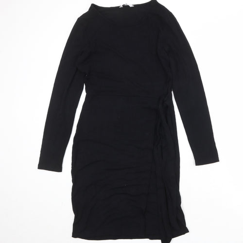 Great Plains Womens Black Viscose A-Line Size S Round Neck Pullover