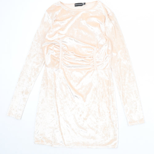 PRETTYLITTLETHING Womens Pink Polyester Mini Size 10 Round Neck Pullover