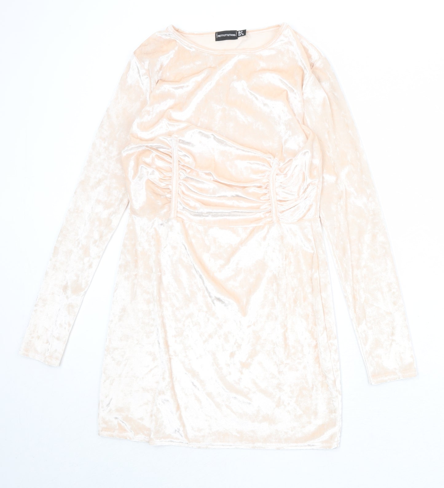 PRETTYLITTLETHING Womens Pink Polyester Mini Size 10 Round Neck Pullover