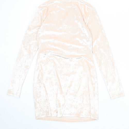 PRETTYLITTLETHING Womens Pink Polyester Mini Size 10 Round Neck Pullover
