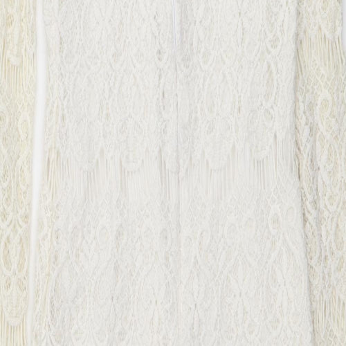 Edge Womens Ivory Polyester Shift Size 12 V-Neck Zip
