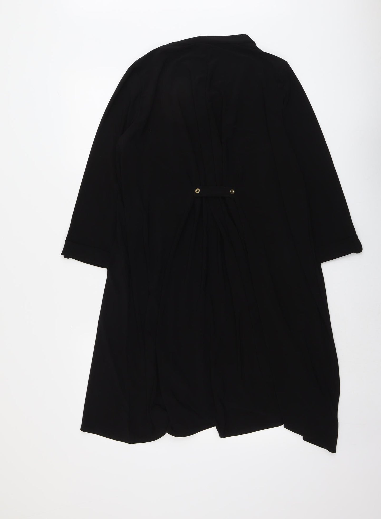 Nina Leonard Womens Black Overcoat Coat Size XL