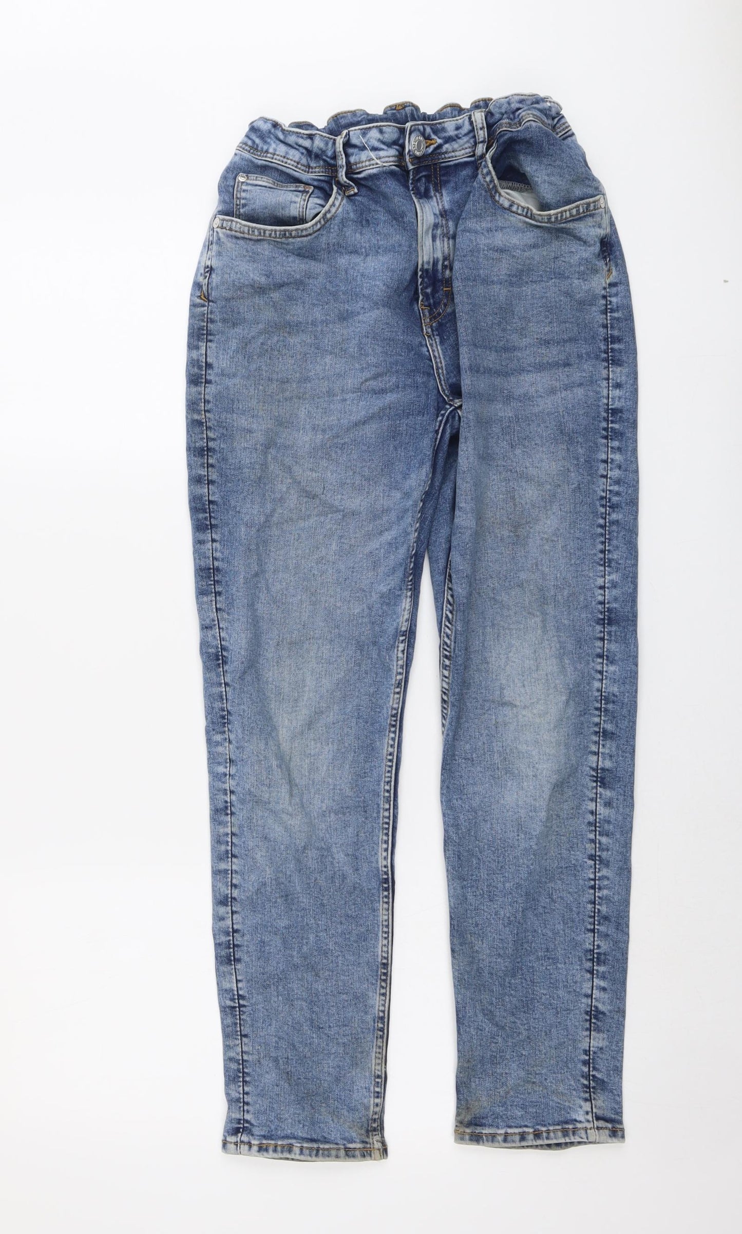 H&M Boys Blue Cotton Straight Jeans Size 13-14 Years Regular Button