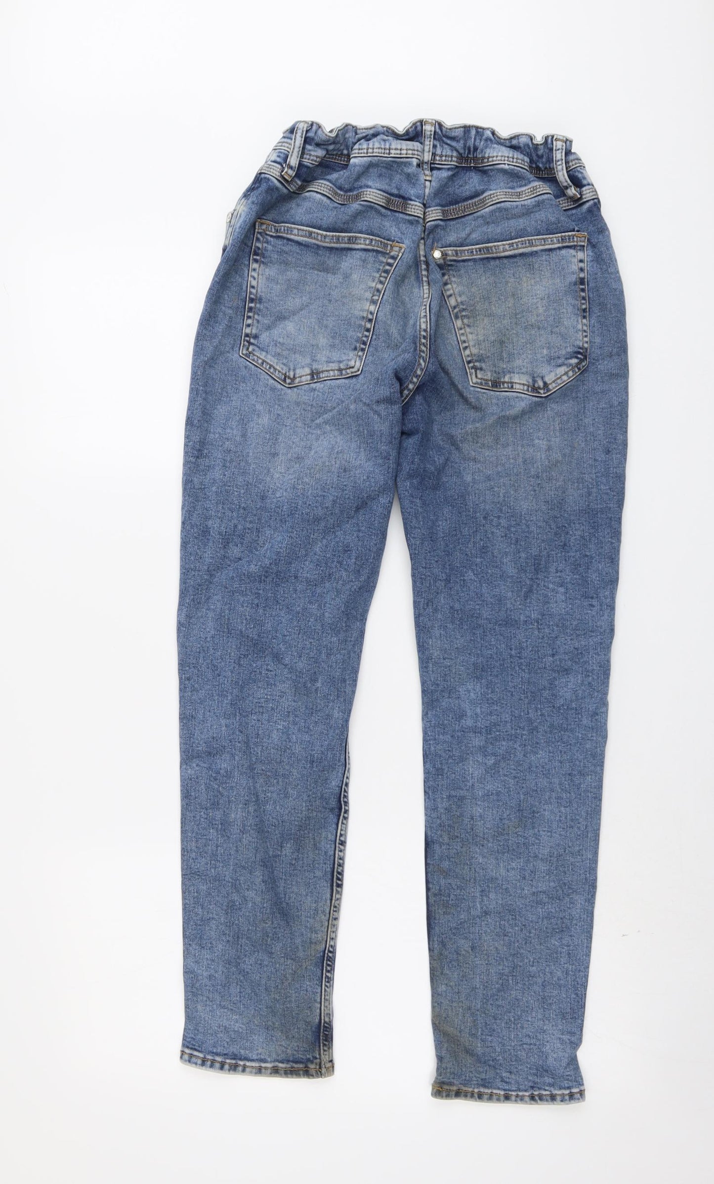 H&M Boys Blue Cotton Straight Jeans Size 13-14 Years Regular Button