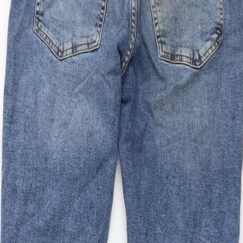 H&M Boys Blue Cotton Straight Jeans Size 13-14 Years Regular Button