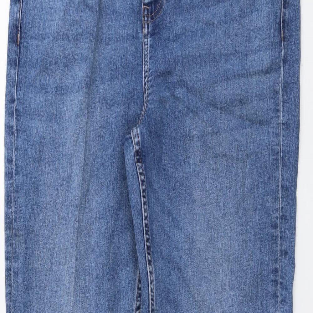 Marks and Spencer Womens Blue Cotton Bootcut Jeans Size 14 L29 in Regular Button