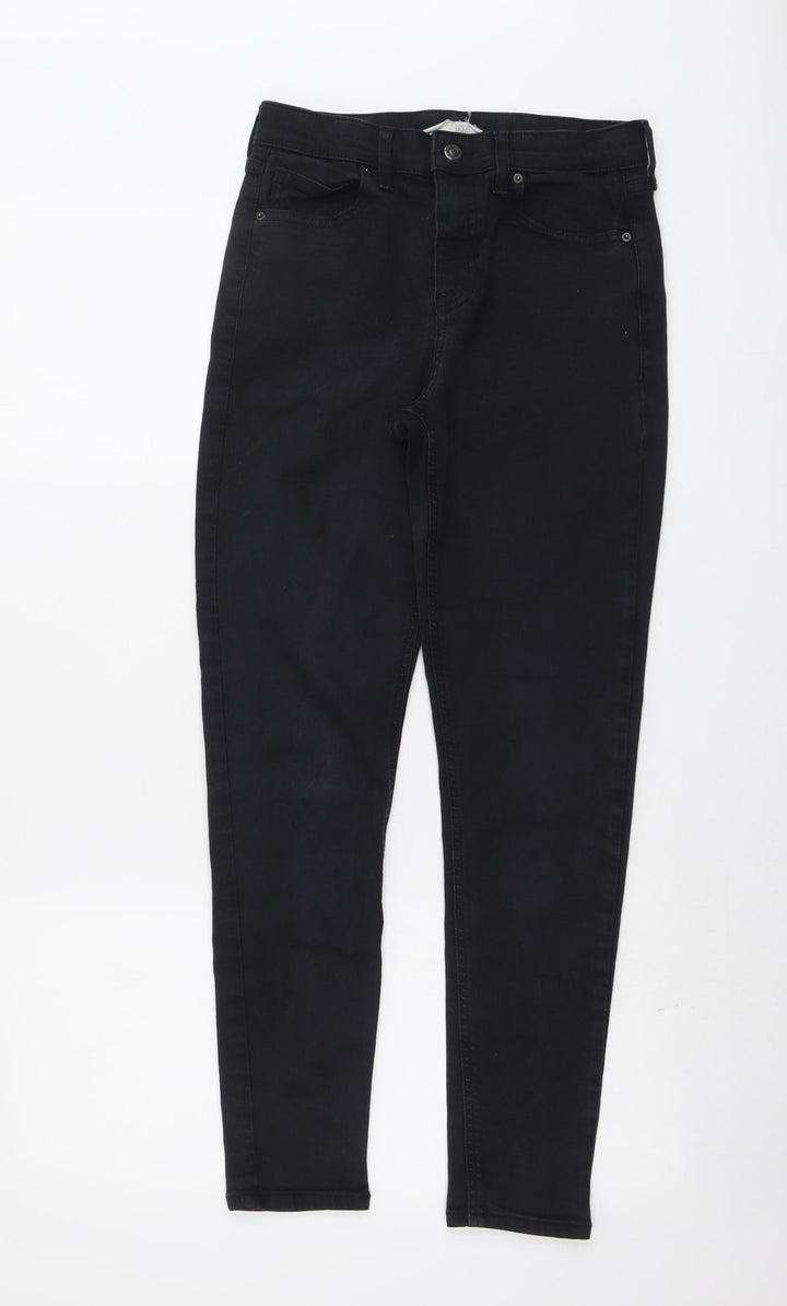 Topshop Womens Blue Cotton Skinny Jeans Size 28 in L27 in Regular Button