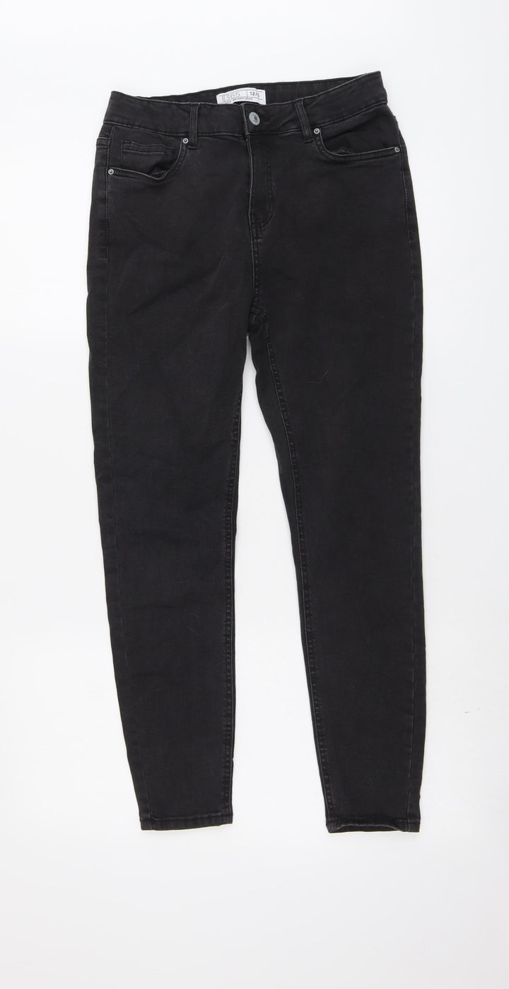 365 Denim Womens Grey Cotton Skinny Jeans Size 12 L25 in Regular Button
