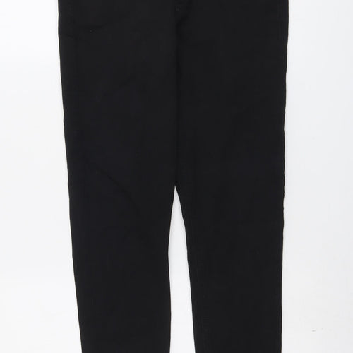 Topshop Womens Black Cotton Skinny Jeans Size 30 in L26 in Regular Button