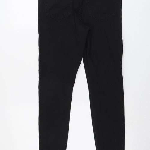 Topshop Womens Black Cotton Skinny Jeans Size 30 in L26 in Regular Button