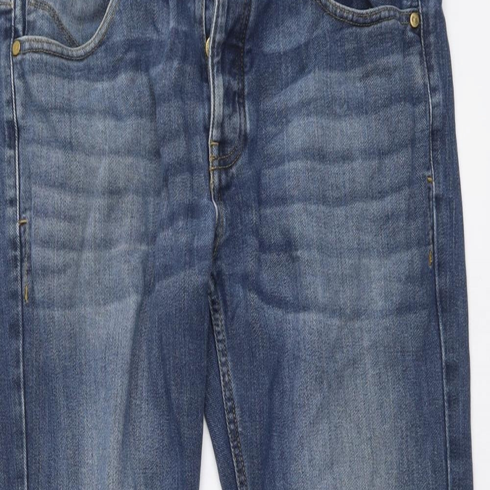 Crosshatch Mens Blue Cotton Straight Jeans Size 32 in L31 in Regular Button