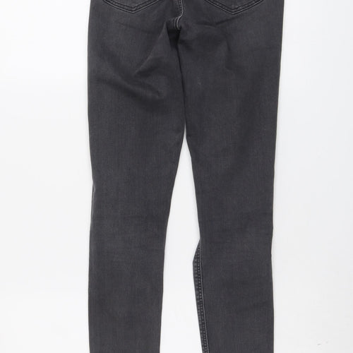 Topshop Womens Grey Cotton Skinny Jeans Size 26 in L30 in Regular Button