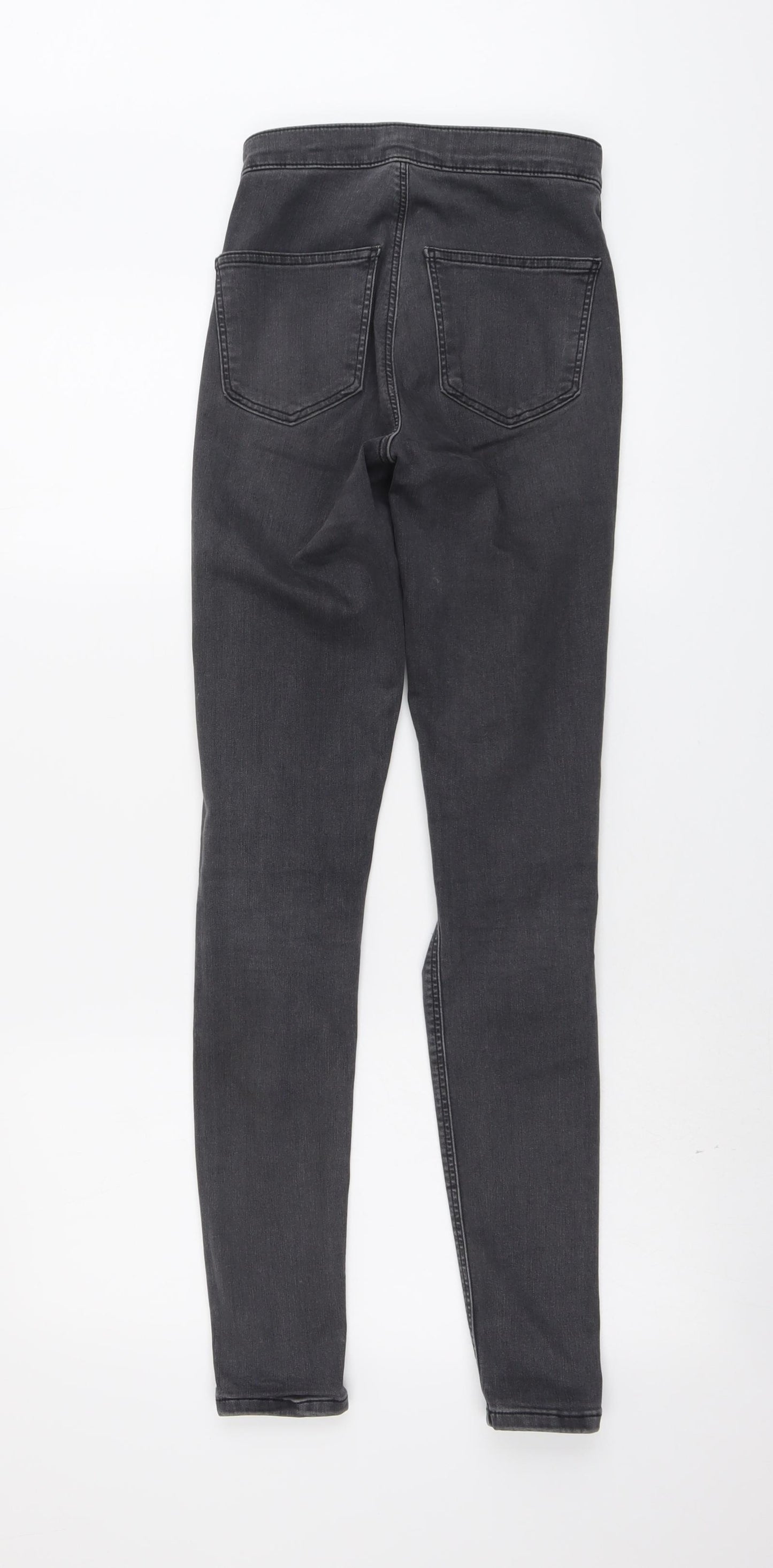 Topshop Womens Grey Cotton Skinny Jeans Size 26 in L30 in Regular Button