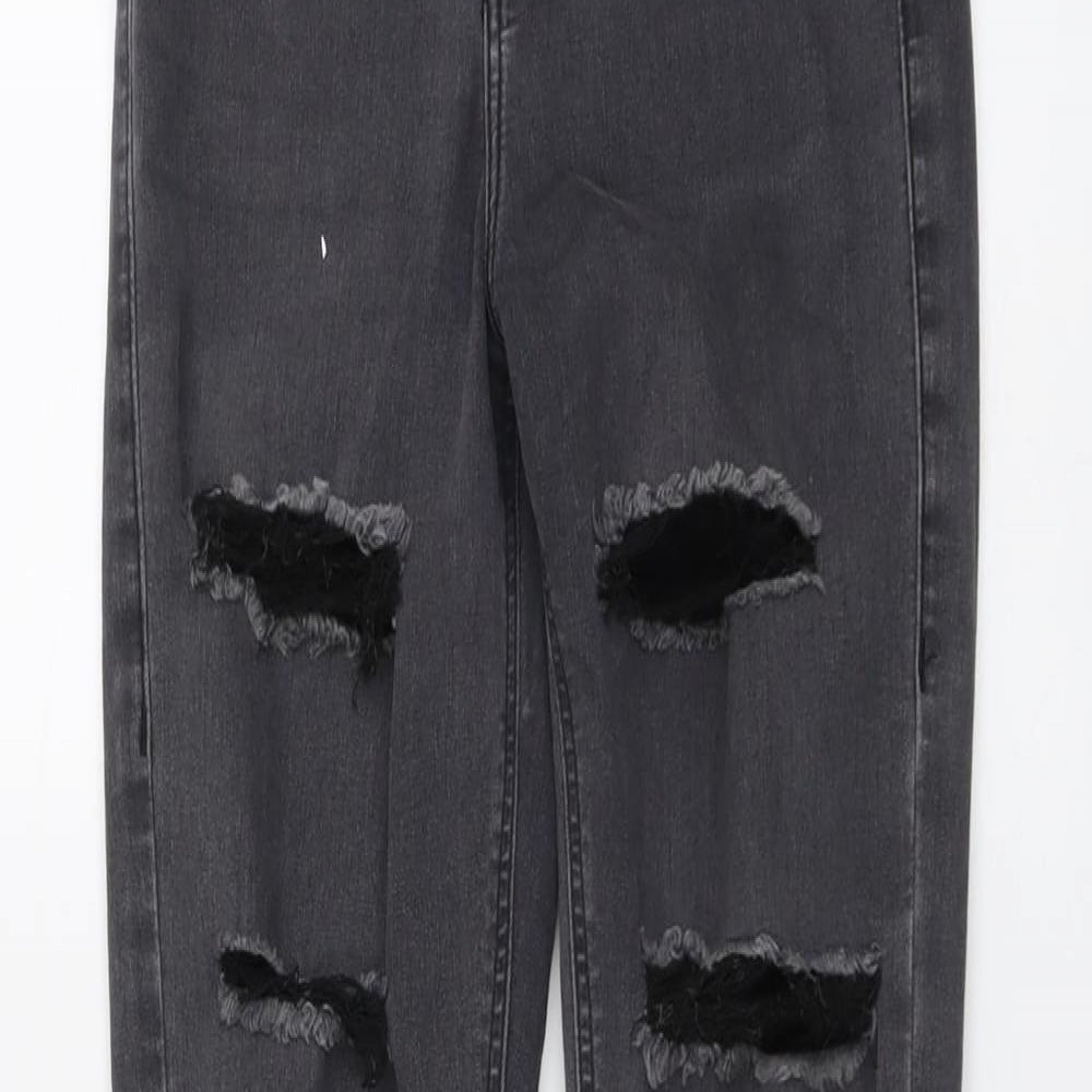 Topshop Womens Grey Cotton Skinny Jeans Size 26 in L30 in Regular Button