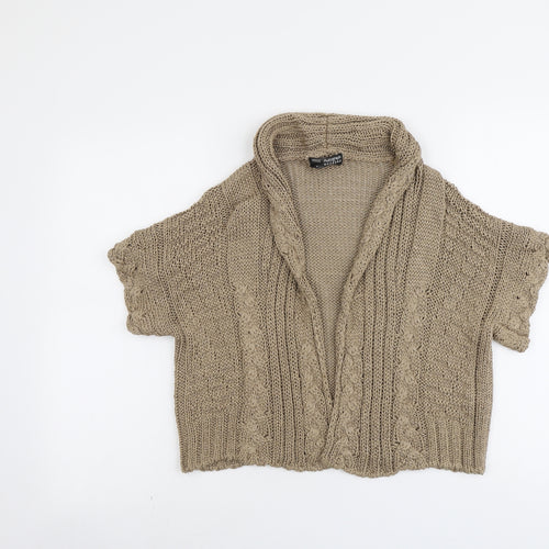Marks and Spencer Womens Beige V-Neck Acrylic Cardigan Jumper Size 8