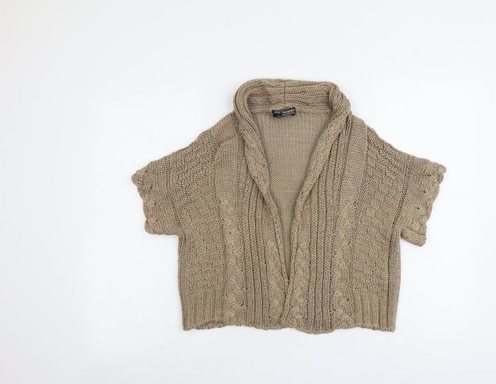 Marks and Spencer Womens Beige V-Neck Acrylic Cardigan Jumper Size 8