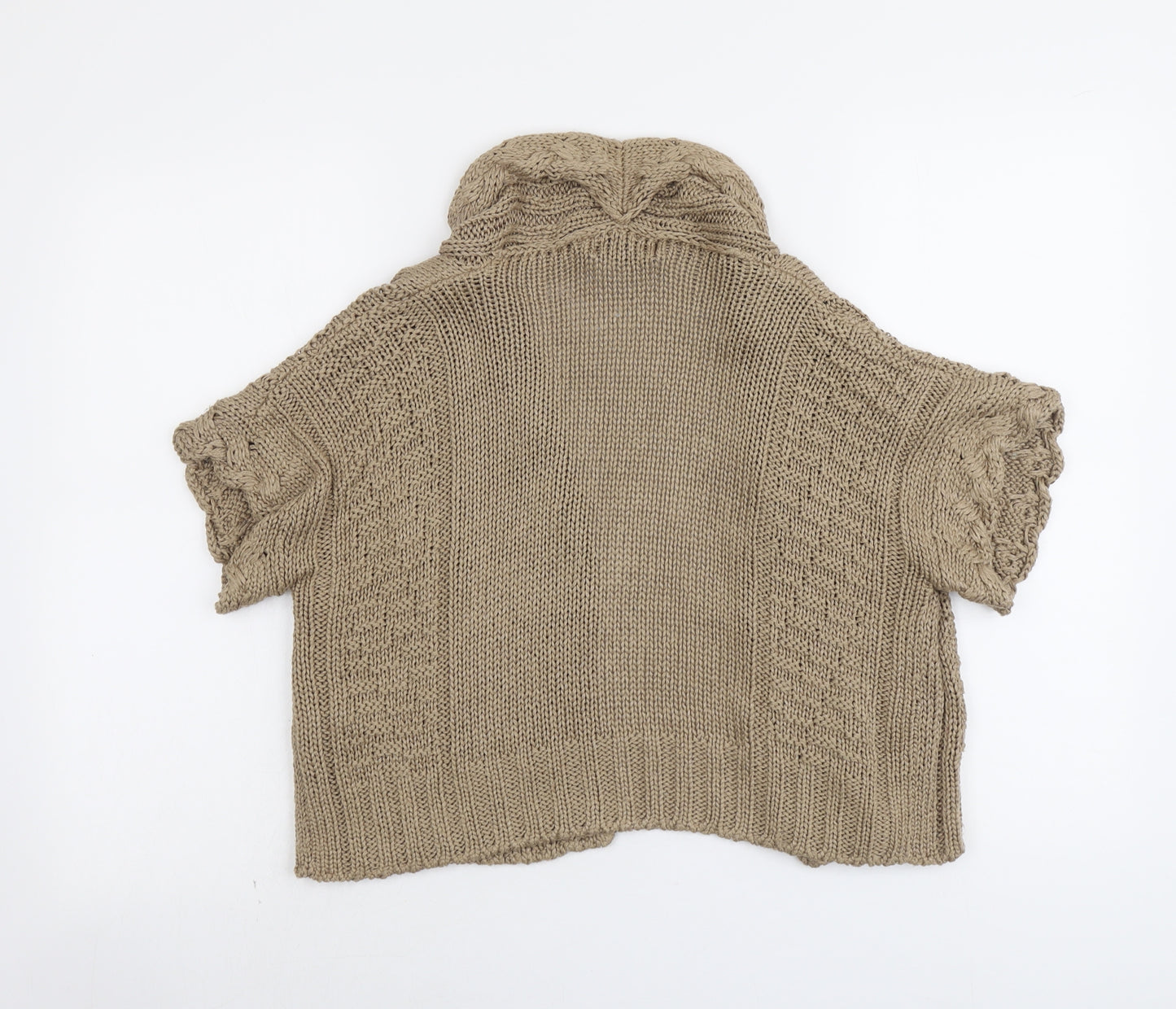 Marks and Spencer Womens Beige V-Neck Acrylic Cardigan Jumper Size 8