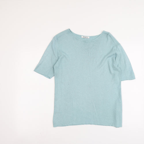 Berkertex Womens Blue Round Neck Acrylic Pullover Jumper Size 14
