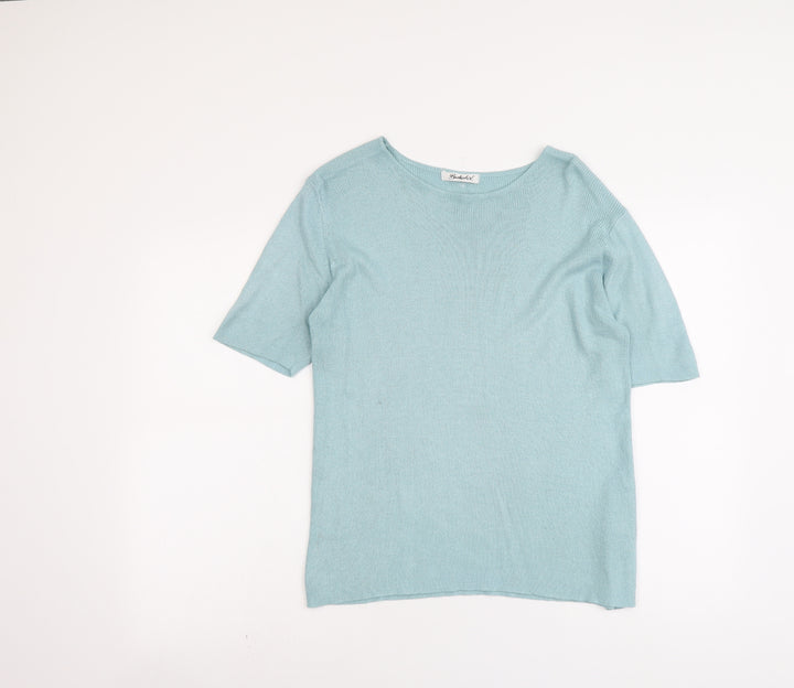 Berkertex Womens Blue Round Neck Acrylic Pullover Jumper Size 14