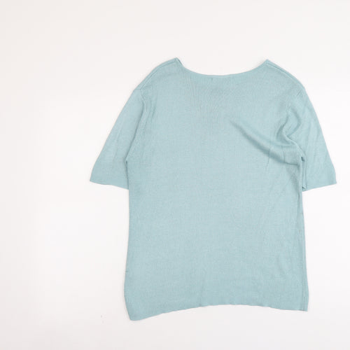 Berkertex Womens Blue Round Neck Acrylic Pullover Jumper Size 14