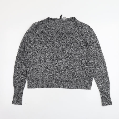 H&M Womens Grey Round Neck Acrylic Pullover Jumper Size M