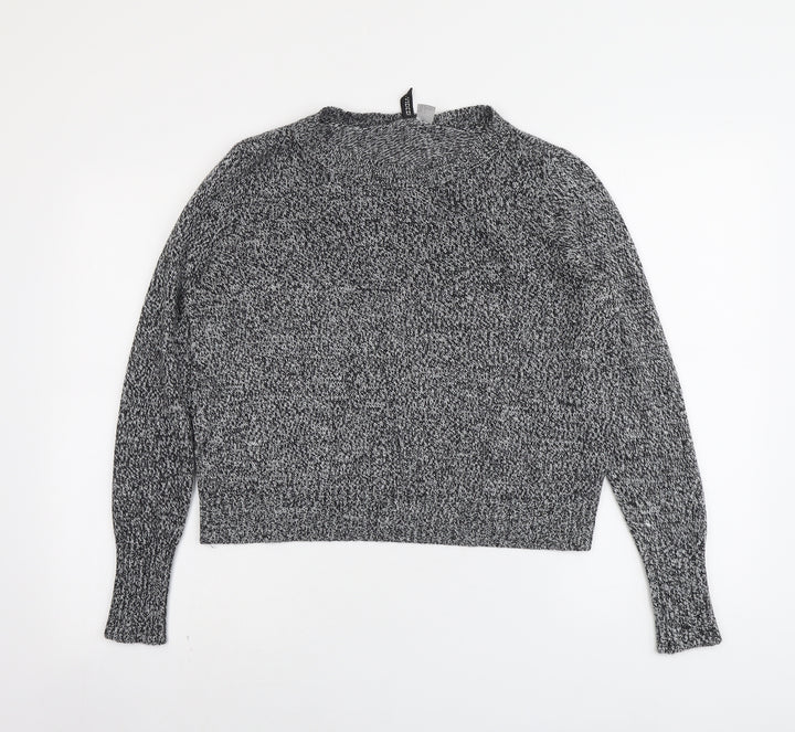 H&M Womens Grey Round Neck Acrylic Pullover Jumper Size M