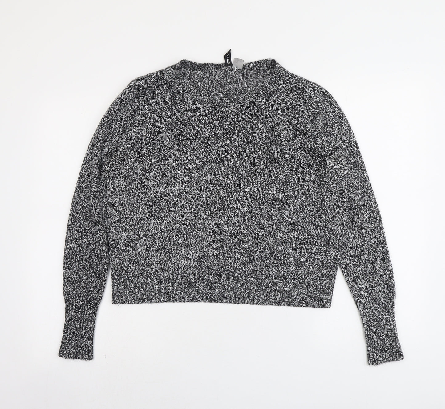 H&M Womens Grey Round Neck Acrylic Pullover Jumper Size M