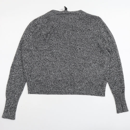 H&M Womens Grey Round Neck Acrylic Pullover Jumper Size M