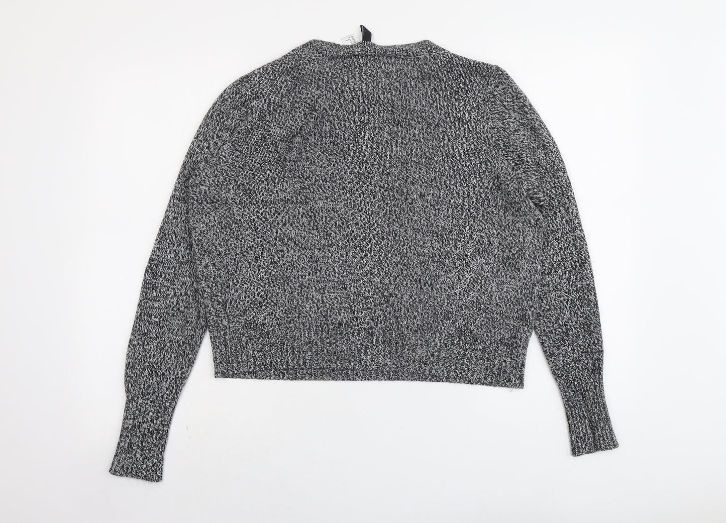 H&M Womens Grey Round Neck Acrylic Pullover Jumper Size M