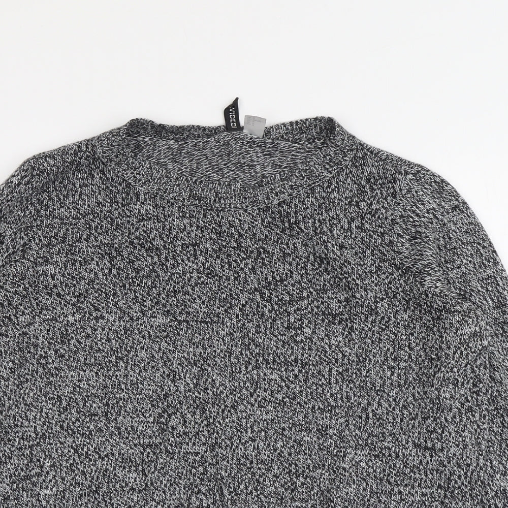 H&M Womens Grey Round Neck Acrylic Pullover Jumper Size M