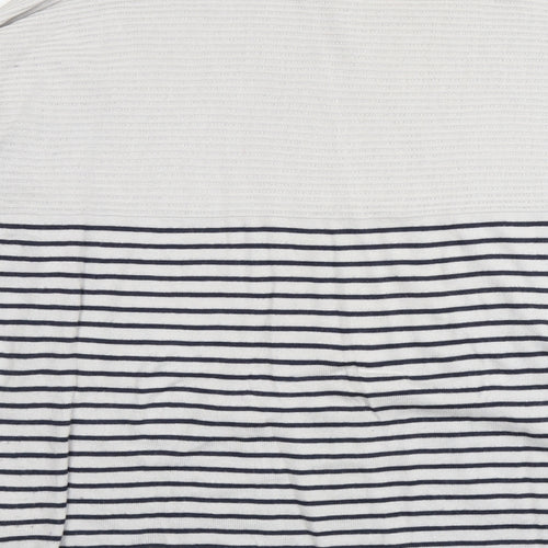 Linea Womens Grey Round Neck Striped Viscose Pullover Jumper Size XL