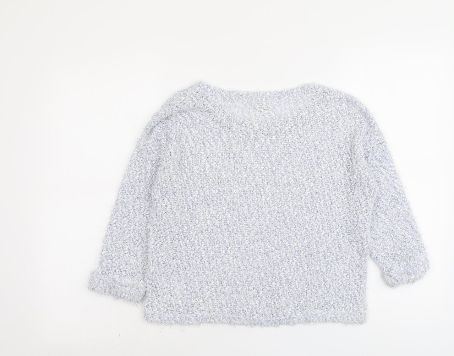New Look Womens Blue Round Neck Polyester Pullover Jumper Size 10