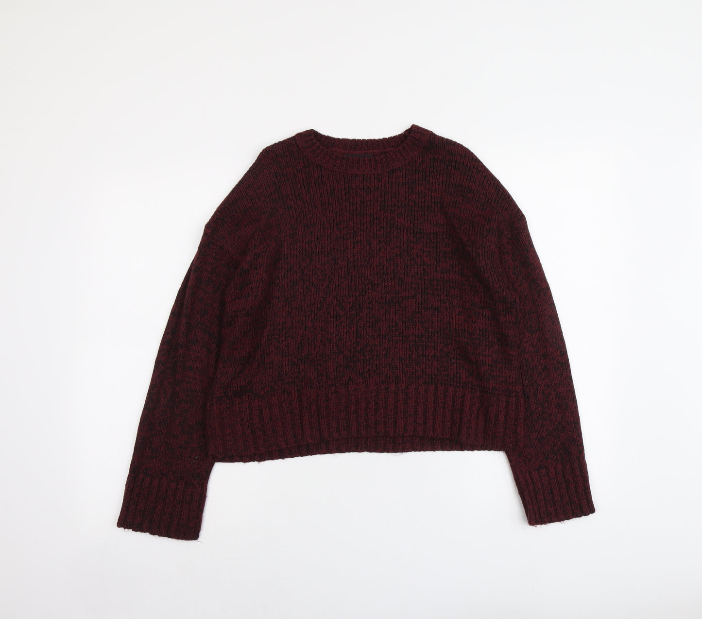 New Look Womens Red Round Neck Acrylic Pullover Jumper Size S