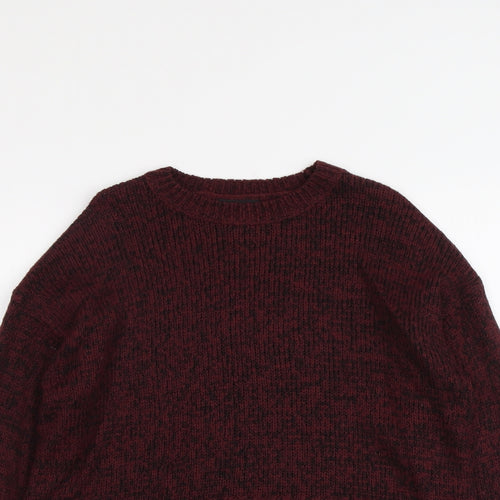 New Look Womens Red Round Neck Acrylic Pullover Jumper Size S