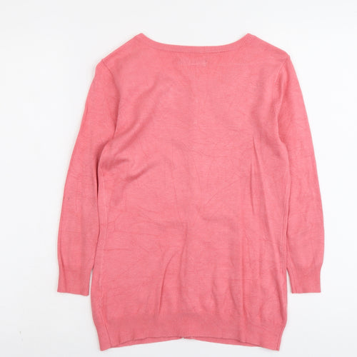 Mohito Womens Pink Round Neck Polyester Cardigan Jumper Size XS