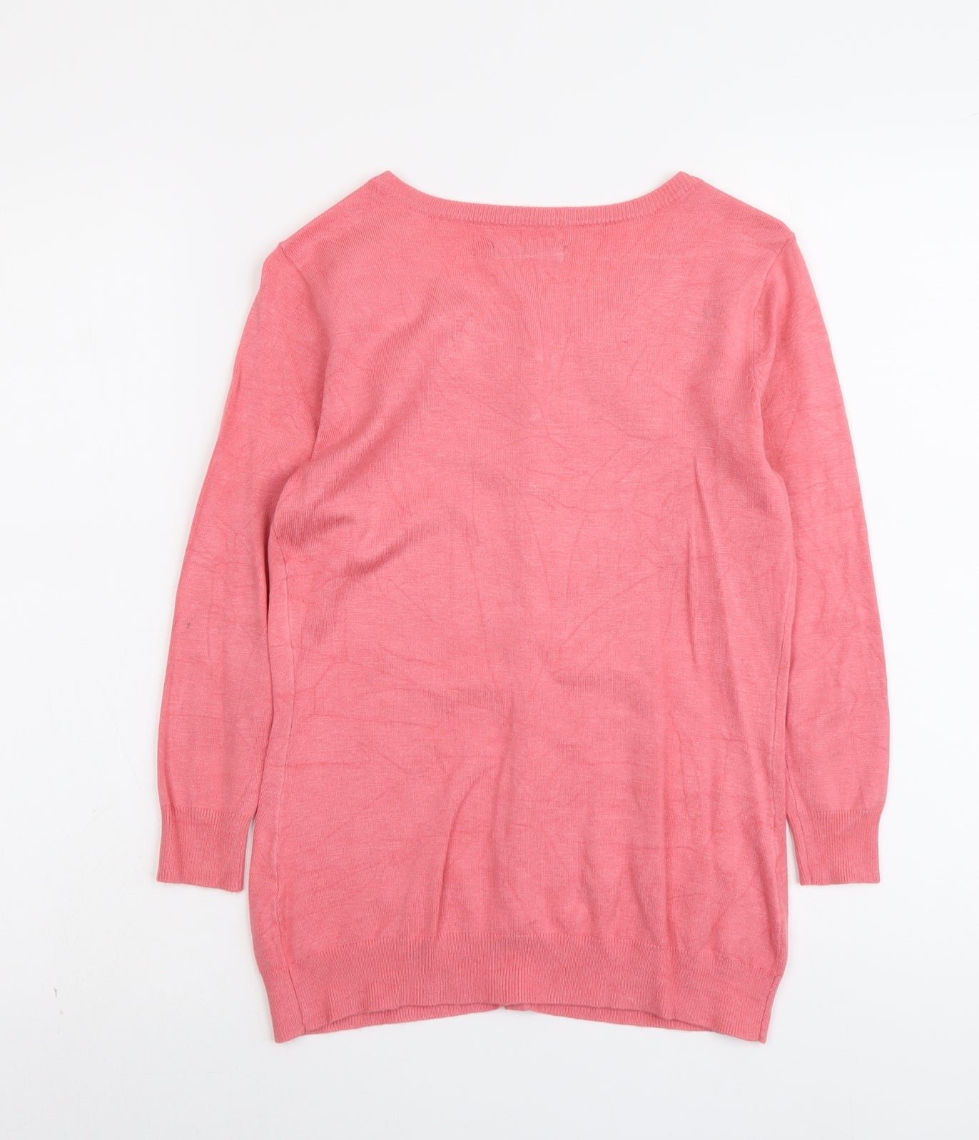 Mohito Womens Pink Round Neck Polyester Cardigan Jumper Size XS