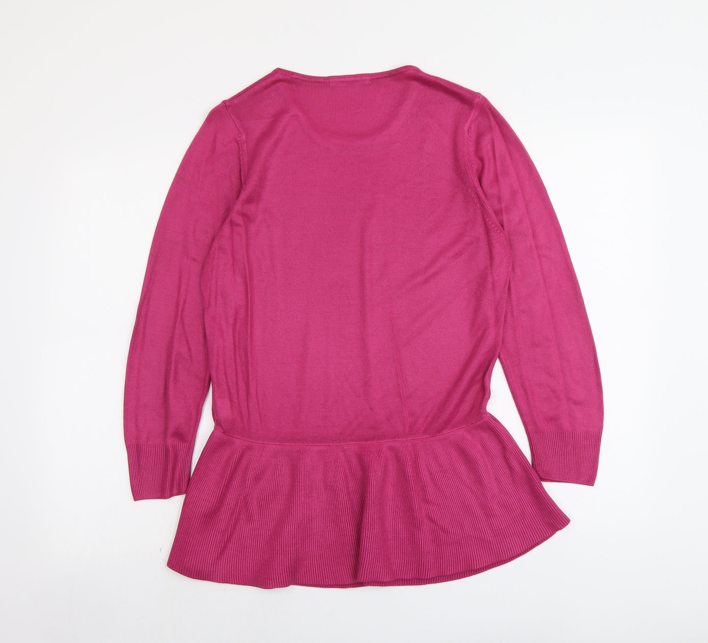 Marks and Spencer Womens Pink Round Neck Acrylic Pullover Jumper Size 14