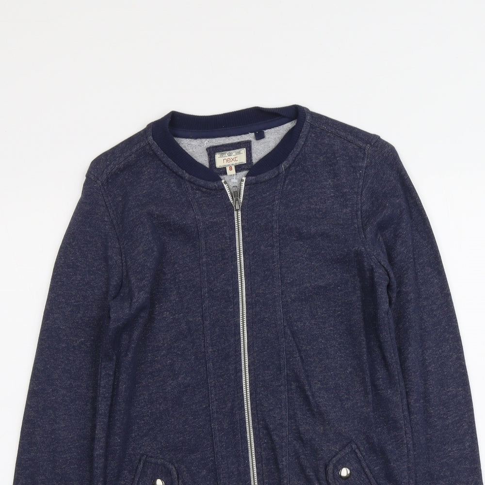 NEXT Womens Blue Cotton Full Zip Sweatshirt Size 8 Zip