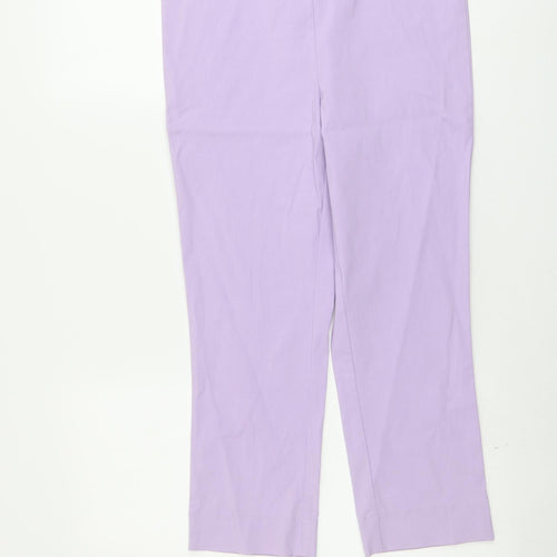 Classic Womens Purple Viscose Trousers Size 12 L23 in Regular