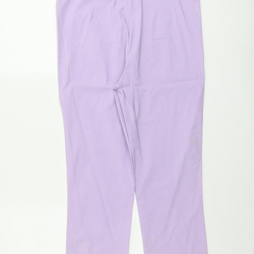 Classic Womens Purple Viscose Trousers Size 12 L23 in Regular
