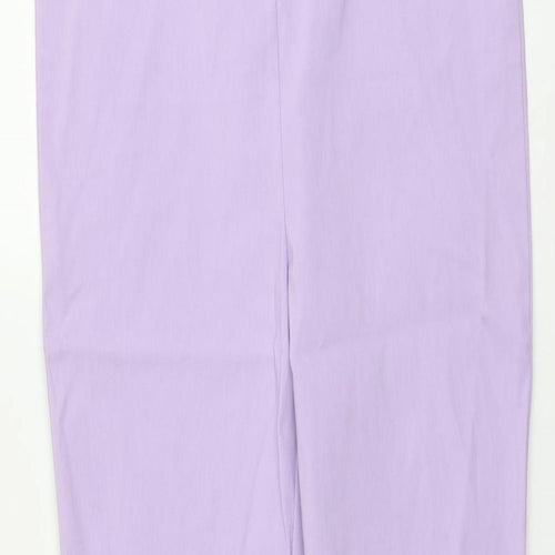 Classic Womens Purple Viscose Trousers Size 12 L23 in Regular