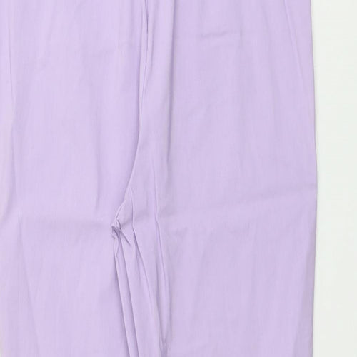 Classic Womens Purple Viscose Trousers Size 12 L23 in Regular